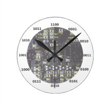 Reloj binario del friki divertido con efecto de la