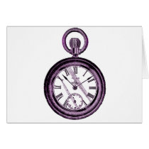 reloj de bolsillo púrpura tarjetas