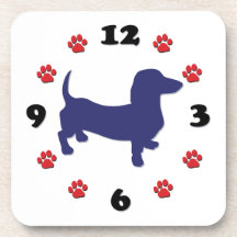 Reloj de Doxie del Dachshund Posavasos De Bebidas