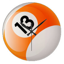 Reloj de la bola de billar del número 13