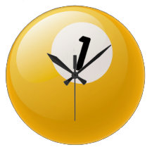 Reloj de la bola de billar del número uno