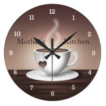 Reloj de la cocina de Latte del café