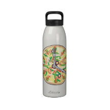 Reloj de la empanada de pizza botellas de agua reutilizables