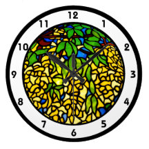 Reloj de la mirada del vitral