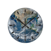 Reloj de la tierra del planeta (con números) reloj de pared