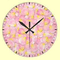 Reloj de los pétalos color de rosa reloj de pared