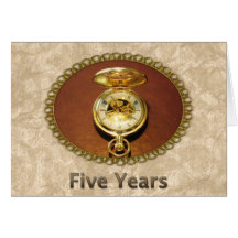 Reloj de oro elegante del 5to aniversario del empl tarjeton