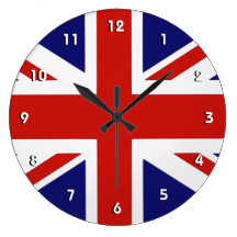 Reloj de pared británico de la bandera con números
