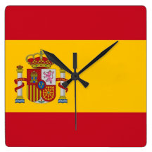 Reloj de pared con la bandera de España