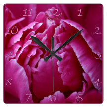 Reloj de pared de color rosa oscuro del Peony