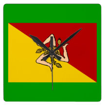 Reloj de pared de la bandera de Sicilia