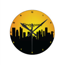 Reloj de pared de la silueta de la noche del paisa