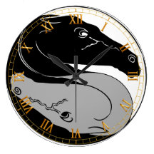 Reloj de pared de los caballos de YinYang