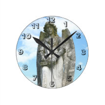 Reloj de pared del ángel del cielo azul