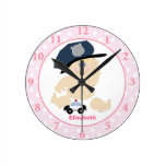 Reloj de pared del cuarto de niños del chica del r reloj de pared
