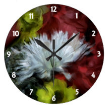 Reloj de pared del ramo floral