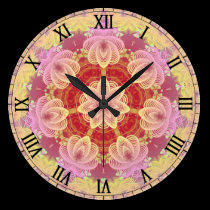 Reloj de pared en colores pastel de los fractales  reloj de pared