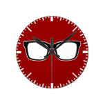 Reloj de pared enmarcado negro de vidrios