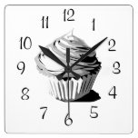 Reloj de pared gris de la magdalena del vector