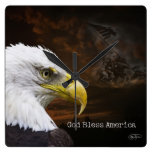 Reloj de pared militar calvo americano de Eagle