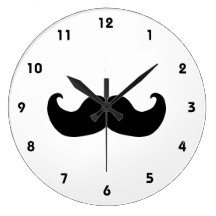 Reloj de pared negro del bigote con números