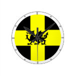 Reloj de pared patriótico del St Davids del amaril