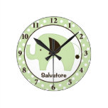 Reloj de pared personalizado elefante de Dottie (v reloj de pared