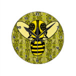 Reloj de pared redondo de la abeja