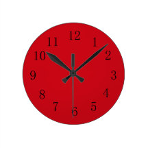 Reloj de pared rojo bermellón de la cocina relojes