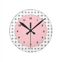 Reloj de pared rosado y negro reloj de pared