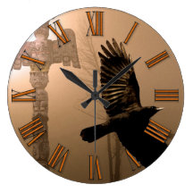 Reloj del arte del nativo americano del cuervo y d
