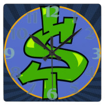 Reloj del cuadrado de la muestra de dólar