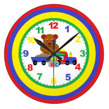 Reloj del cuarto de niños de los niños con números