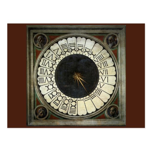 Reloj en el Duomo por Uccello, arte renacentista Postales