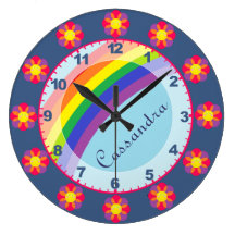 Reloj personalizado w/Numbers del flower power del