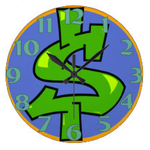 Reloj redondo de la muestra de dólar