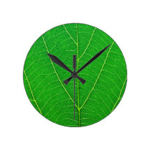 reloj verde de la textura de la hoja del árbol de 