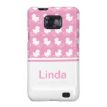 Reme el pato en cajas de encargo rosadas de la gal samsung galaxy s2 funda