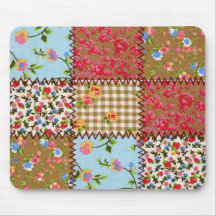 Remiendo floral Mousepad de la tela Alfombrillas De Raton
