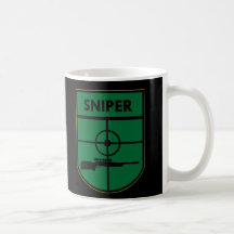 Remiendo negro del francotirador taza