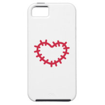 Remiendo rojo del corazón iPhone 5 Case-Mate protectores