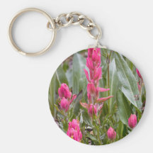 Remiendo rosado de la flor llavero personalizado