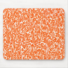 Remolino abstracto del naranja y del blanco tapetes de ratones