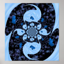 Remolino azul del corazón impresiones