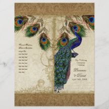Remolino del damasco de la mirada del pavo real y  flyer personalizado