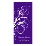 Remolino elegante floral blanco púrpura del progra tarjetas publicitarias personalizadas