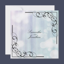 Remolino frondoso floral verde púrpura de la invit invitaciones
