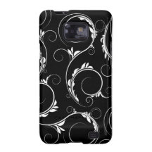 Remolino negro y blanco floral galaxy s2 carcasas