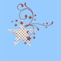 Remolino rojo del Grunge de la estrella doble del  camisetas