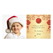 Remolino rojo elegante del navidad del día de fies tarjeta fotografica  